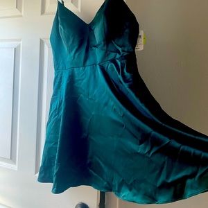 Green cocktail dress